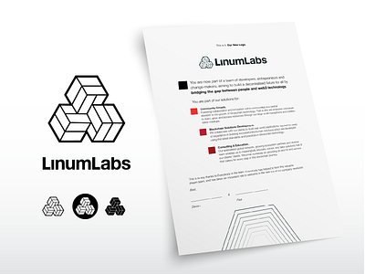 Linum Labs New Logo Letter to Team blockchain branding branding and identity design letter logo logo design marketing collateral vector