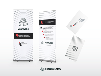 Linum Labs Banners and Business Card banners blockchain branding business card design illustrator logo marketing collateral typography vector