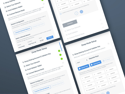 Deep Node Various Selections for Keys and Beacon Node blockchain crypto eth 2.0 ethereum interaction interaction design key management staking ui vector