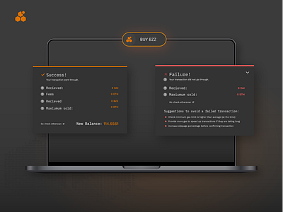 Swarm Bzzaar Interface User Feedback - Transaction Results