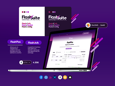 FlashPos and FlashSuite Branding blockchain branding design ethereum flash loans logo marketing collateral smart contracts ui ux webflow xd
