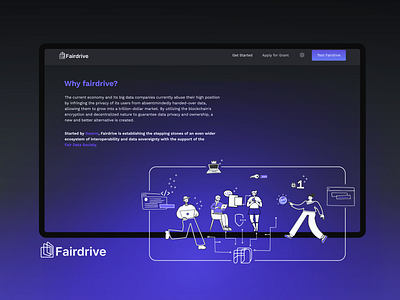 Fair Drive Landing Page Brochure blockchain branding brochure page design ethereum graphic design landing page logo marketing collateral ui ux web 3