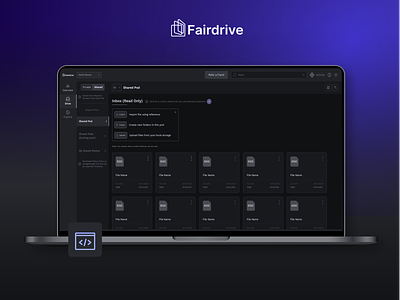 Fair Drive: High Fidelity - Shared Pod blockchain design ethereum file explorer files high fidelity interface design product design shard files storage ui ux web 3