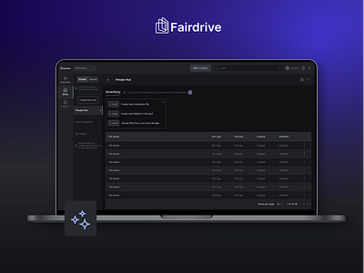 Fair Drive: High Fidelity - Private Pod blockchain branding design ethereum file explorer files interface design logo storage ui ux web 3