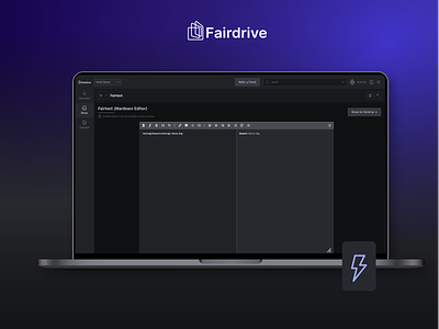 Fair Drive: High Fidelity - Markdown Editor blockchain branding design ethereum file explorer interface design logo storage ui ux web 3