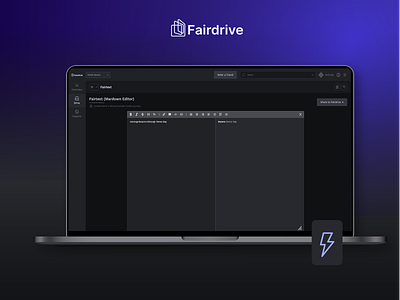 Fair Drive: High Fidelity - Markdown Editor blockchain branding design ethereum file explorer interface design logo storage ui ux web 3