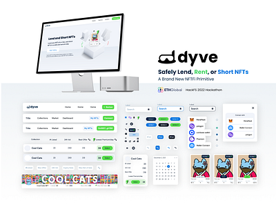 Dyve NFT Lending Platform - Style Guide blockchain branding button card chips design system ethereum finance input lending nft style guide trading uiux web3