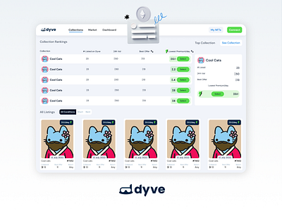 Dyve Lending Platform - Collections Listings