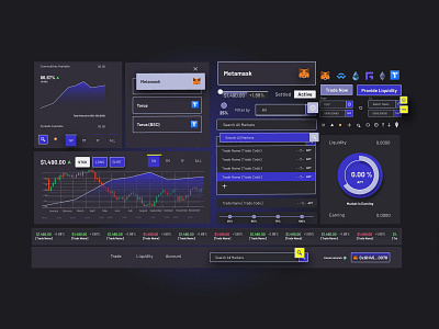 Hybrid Crypto & Commodity Trading Platform - Atoms & Modules atomic design atoms blockchain component design components crypto dark theme dashboards design system ethereum metamask modules style guide trading ui ui design wallets xd