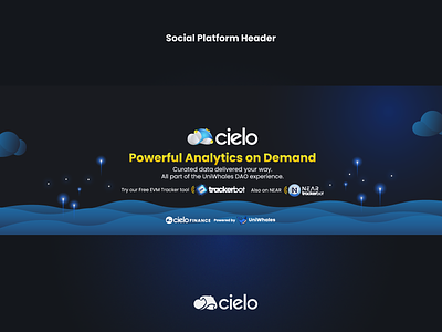 Cielo Social Platform Header blockchain branding design ethereum headers linkedin logo marketing collateral social analytics twitter header ui web 3