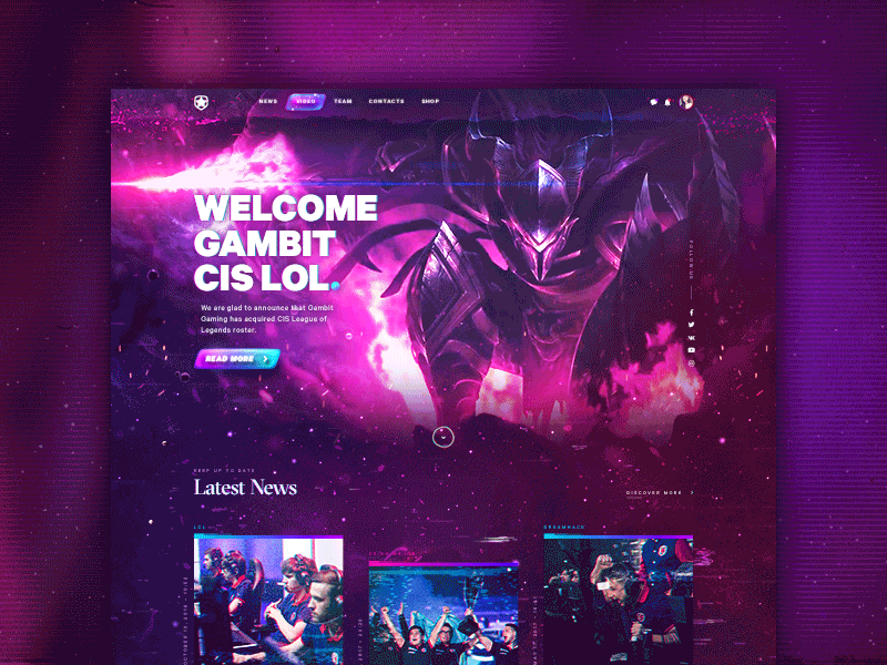 Gambit eSports - Animation fifa dark web animation leagueoflegends dota2 fortnite csgo ux ui gaming esports