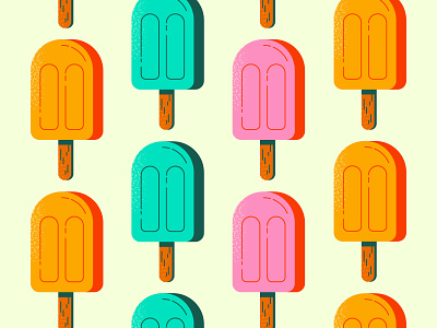 Ice Pops digital illustration ice cream ice pops illustration pattern summer surface pattern design