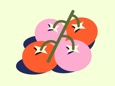 Tomatoes on the Vine digital illustration food illustration tomato tomatoes on the vine