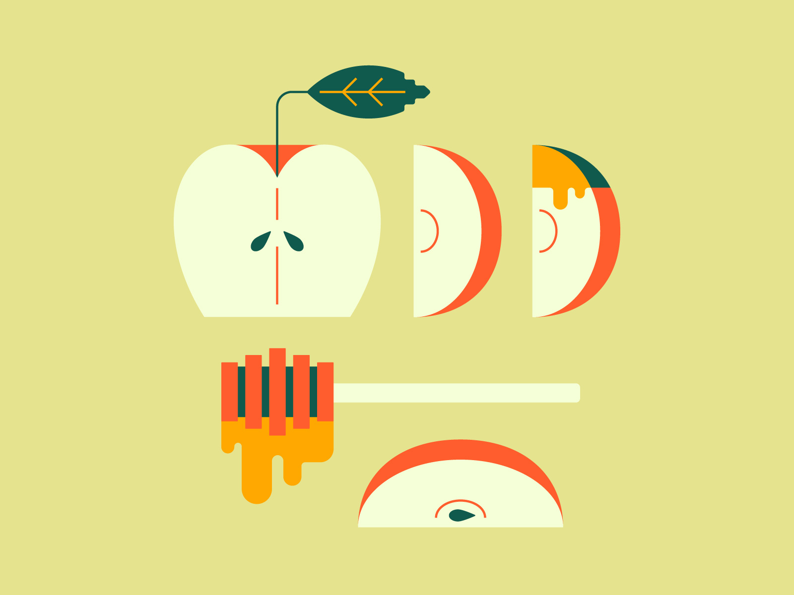 Apples and Honey by Kim Lawler on Dribbble
