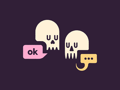 Sad Skulls conversation digital illustration halloween illustration sad skulls