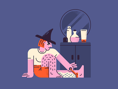 Witch Shaving digital illustration illustration potion shaving witch