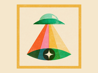 UFO alien digital illustration illustration riso risograph ufo