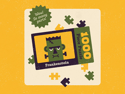Frankenstein Puzzle Box digital illustration frankenstein halloween illustration monster puzzle puzzle box