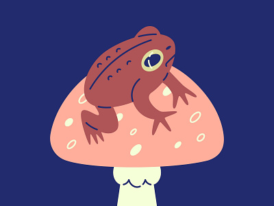 Toad digital illustration illustration mushroom toad toadstool
