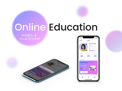 Mobile platform for online education (profile page) design education mobile app ui user profile ux