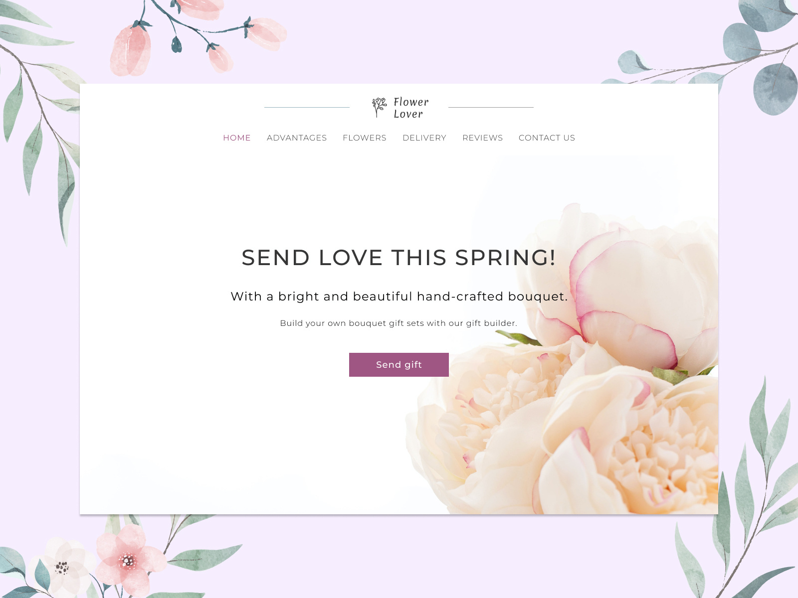 Flower shop - landing page - main screen by Oleksandra Maksymets on ...