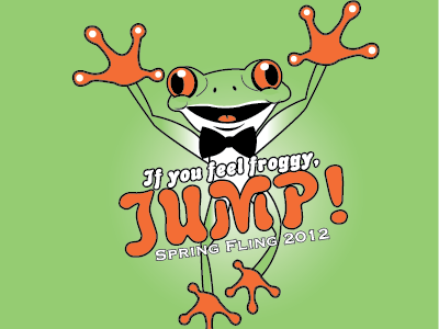 Spring Fling T-Shirt Design cartoon frog frog green frog spring fling t shirt tree frog