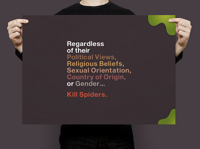 Kill Spiders | Typographical Poster funny graphics helvetica humour illustration poster simple spider swiss typography
