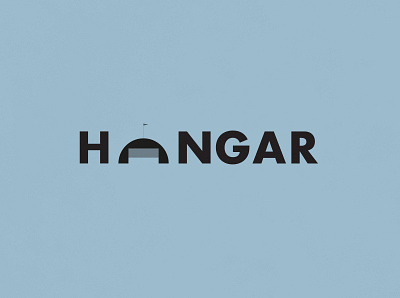 Hangar | Typographical Poster graphics hangar illustration minimal plane sans serif simple typography word