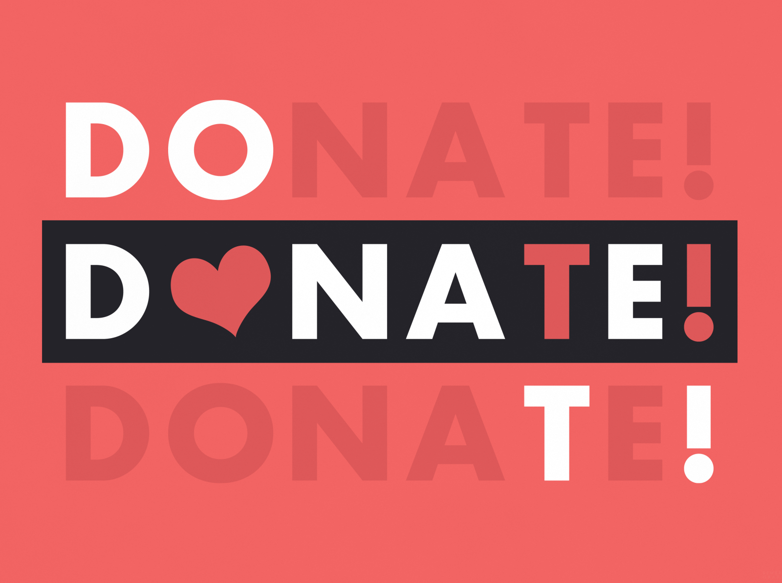 Donate - Typographical Project charity donate graphics heart illustration minimal simple type typography word