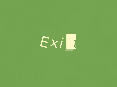 Exit | Typographical Poster exit graphics illustration minimal poster run sanserif simple typography word