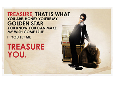 Bruno Mars 'Treasure' | Typographical Lyrics album brunomars font letters songs style text type words