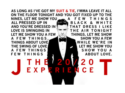 The 20/20 Experience albums font layout lyrics music style text words