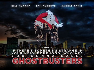 Ghostbusters | Movie Poster Design city effects film fonts ghosts movie newyork style tagline text type words