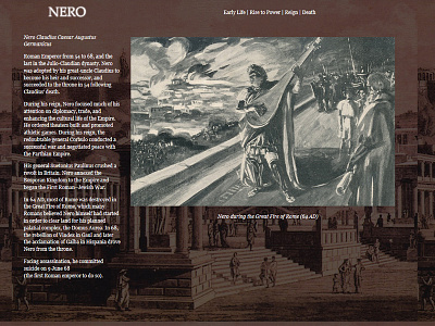 Nero Emperor | HTML Experiment background effects fonts html interactive layout style text type website words