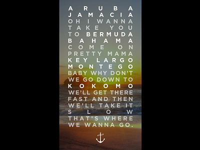 The Beach Boys | Typographical Lyrics alignment anchor beachboys font layout letters sea songs style text typography words