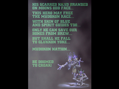 Mudokon Nation, Be Doomed to Croak | Oddworld Poster alignment font green layout playstation quotes style text texture typography videogames words