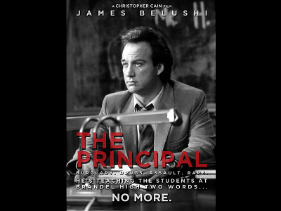 The Principal | Movie Poster Design alignment film font grey layout movie noir poster red style text words