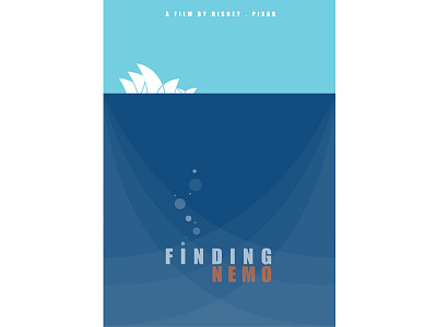 Finding Nemo | Minimalistic Poster advert colour font illustration minimalist movie poster shapes simple style television vectors