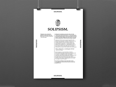 Understanding Solipsism | Poster Designs beliefs black font information layout mockup posters serif solipsism style text white