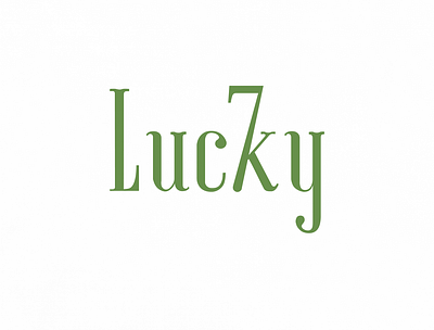 Lucky 7 | Typographical Poster graphics letters numbers poster serif seven simple text typography word
