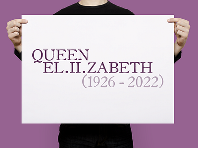 Queen Elizabeth II | Typographical Poster graphics monarch poster queen serif simple text tribute type typography