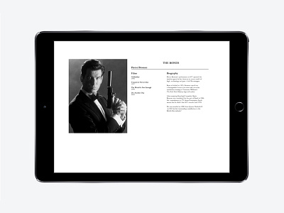 007 James Bond | iOS Page Layout 007 films font franchise ios ipad minimal mockup movies pagelayout style text