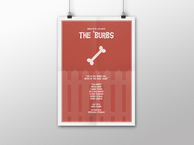 Minimalistic Movie & T.V Posters | The 'Burbs advertising colour film font minimal movie promotional shapes simplicity style television text