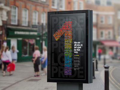 We Are All One | LGBT Typographical Poster awareness colour community font lgbt lifestyle mockup poster pride sanserif text typography