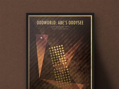 Oddworld: Abe's Oddysee | Minimalistic Poster font gradient layout minimal mockup playstation poster shapes simple style text videogame
