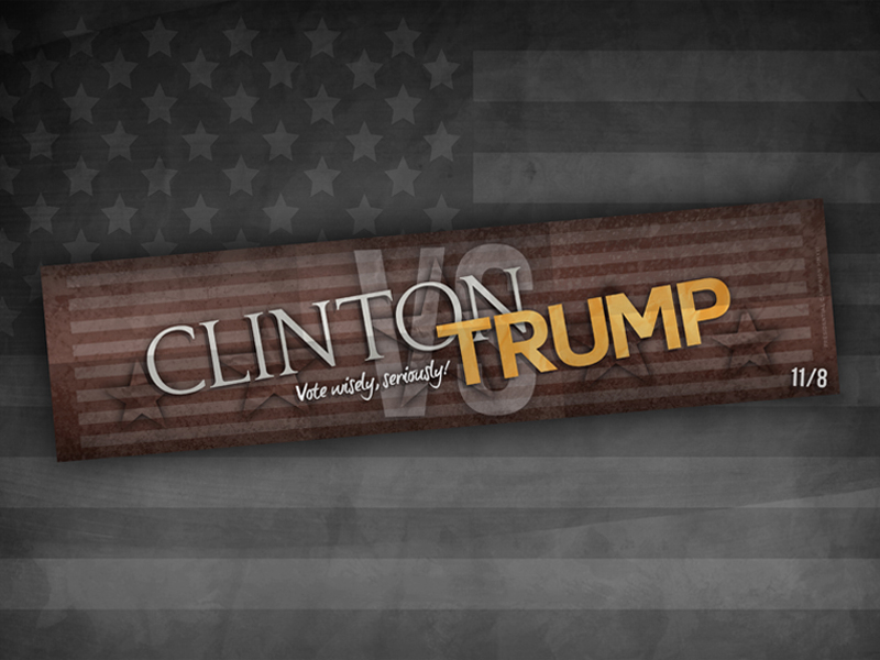 Clinton vs Trump Campaign Banners - Typographical Project america banner campaign clinton fight fonts illustration message president style trump typography