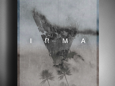 Hurricane Irma | Minimalistic Illustration Poster gradient graphics hurricane illustration irma minimal news poster simple text typography weather