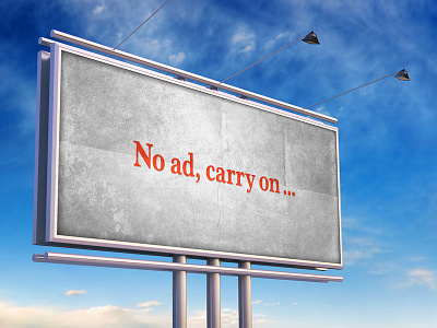 Ad Blocker | Typographical Billboard Parody adblock advert billboard funny graphics humour parody sign simple slogan text typography