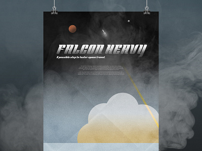 Falcon Heavy | Illustration Poster event graphics history illustration missile planets poster science shapes simple space typography