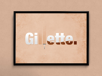 Gillette (Shaved Letters) | Typography Project funny graphics hair humour hygiene illustration minimal parody razor shave simple typography